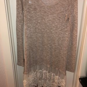 Lace Trim sweater dress